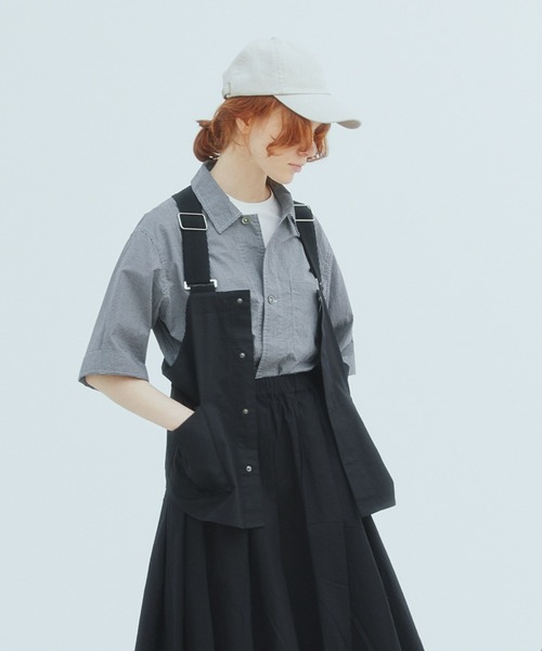 EDIT Gris(エディットグリ)の「【ジレ感覚で使いやすい】BIBエプロンベスト/フィッシングベスト(ベスト・レディース・ホワイト/ブラック・FREE)」の10枚目の写真