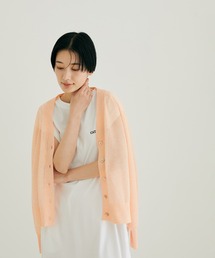 【洗える】Vネックシアーカーディガン