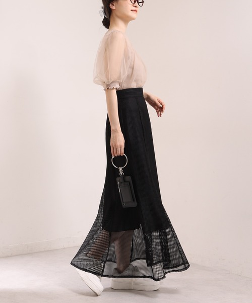 one after another NICE CLAUP（ワンアフターアナザーナイスクラップ）の「ドットチュールフェミニントップス（Tシャツ/カットソー・レディース・ホワイト系その他/ブラック系その他/ベージュ・FREE）」の16枚目の写真