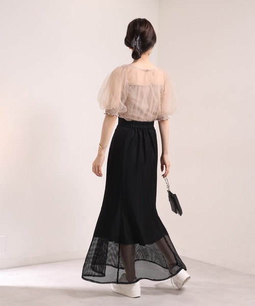 one after another NICE CLAUP（ワンアフターアナザーナイスクラップ）の「ドットチュールフェミニントップス（Tシャツ/カットソー・レディース・ホワイト系その他/ブラック系その他/ベージュ・FREE）」の10枚目の写真