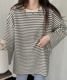 Girly Doll（ガーリードール）の「ボーダービッグプルオーバー（Tシャツ/カットソー）」