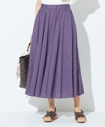 【ウエストゴム】シャンブレーライク スカート