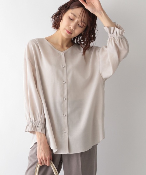 GLOBAL WORK(グローバルワーク)の「フレンチリネンイージーケアブラウス/265496(シャツ/ブラウス・レディース・ホワイト/ブラック/その他/アイボリー/グリーン系その他3・MEDIUM/LARGE)」の21枚目の写真