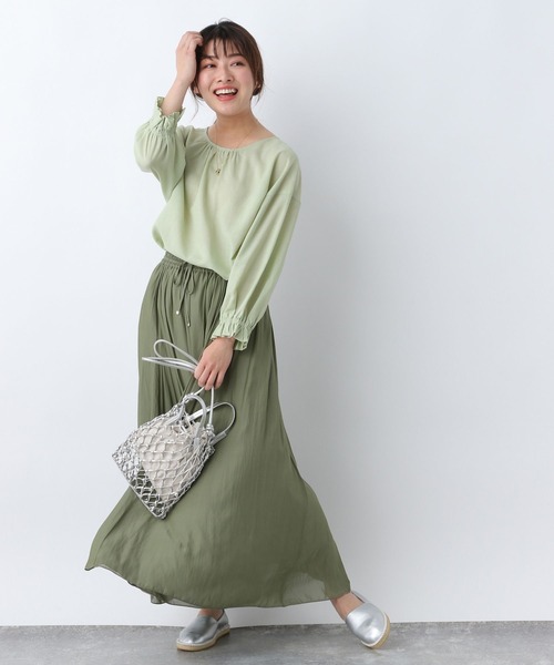 GLOBAL WORK(グローバルワーク)の「フレンチリネンイージーケアブラウス/265496(シャツ/ブラウス・レディース・ホワイト/ブラック/その他/アイボリー/グリーン系その他3・MEDIUM/LARGE)」の13枚目の写真