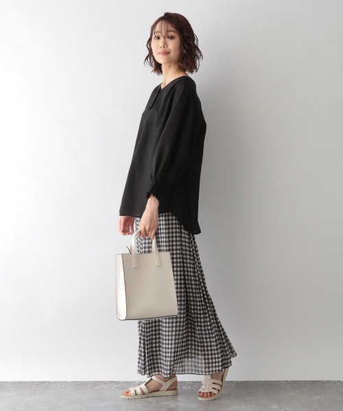 GLOBAL WORK(グローバルワーク)の「フレンチリネンイージーケアブラウス/265496(シャツ/ブラウス・レディース・ホワイト/ブラック/その他/アイボリー/グリーン系その他3・MEDIUM/LARGE)」の16枚目の写真