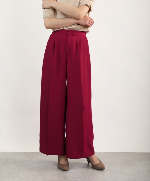 PICCIN（ピッチン）の「センタープレスワイドパンツ（その他パンツ・レディース・ベージュ/ネイビー/チェリーピンク・S/M）」の3枚目の写真