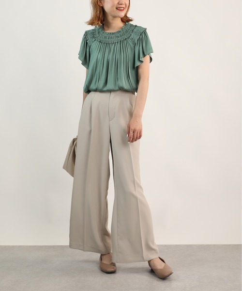 PICCIN（ピッチン）の「センタープレスワイドパンツ（その他パンツ・レディース・ベージュ/ネイビー/チェリーピンク・S/M）」の9枚目の写真