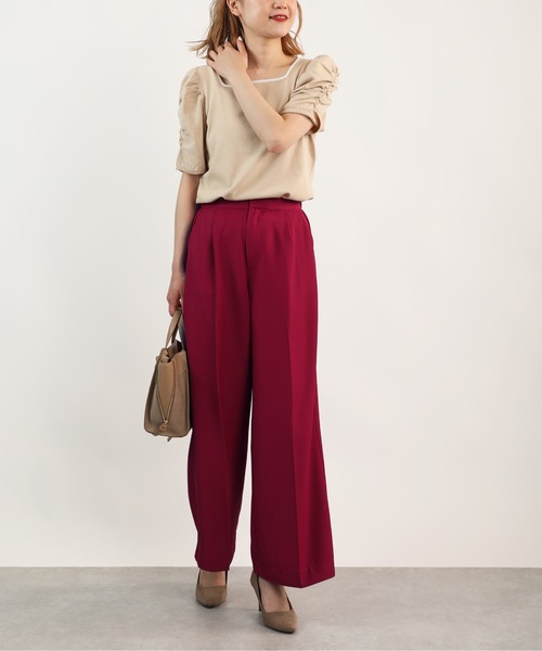 PICCIN（ピッチン）の「センタープレスワイドパンツ（その他パンツ・レディース・ベージュ/ネイビー/チェリーピンク・S/M）」の18枚目の写真