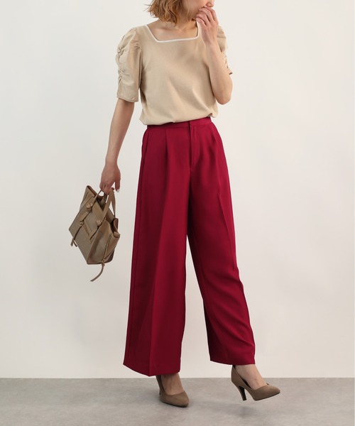 PICCIN（ピッチン）の「センタープレスワイドパンツ（その他パンツ・レディース・ベージュ/ネイビー/チェリーピンク・S/M）」の19枚目の写真