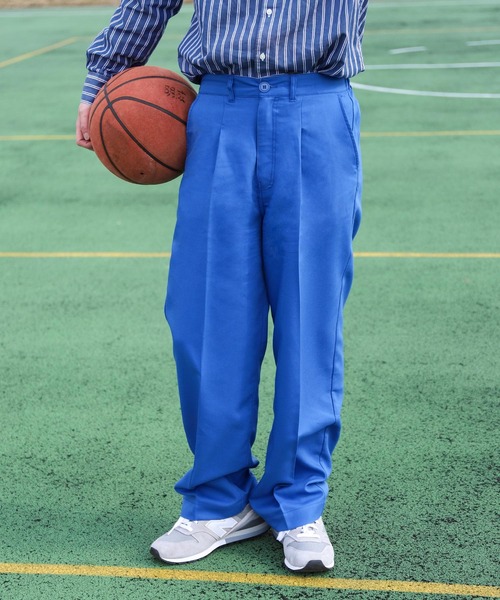 ZIP FIVE（ジップファイブ）の「【ZIP FIVE】ルーズストレートカラーパンツ/カラーワイドスラックス（スラックス・レディース・レッド/パープル/ブラック/ターコイズブルー/チャコール/ダークグリーン/ベージュ/ブルーグレー/イエロー/ブルー/カーキ・MEDIUM/LARGE/SMALL）」の8枚目の写真