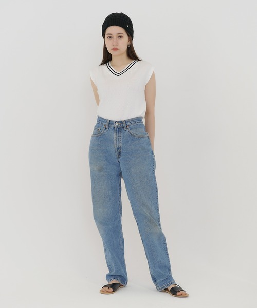 TINA：JOJUN（ティーナジョジュン）の「チルデンニット ベスト TINA：JOJUN（ベスト・レディース・ホワイト/ブラック・M）」の7枚目の写真