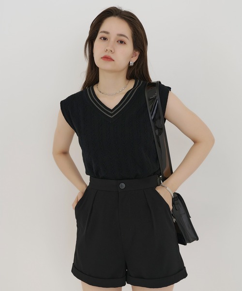 TINA：JOJUN（ティーナジョジュン）の「チルデンニット ベスト TINA：JOJUN（ベスト・レディース・ホワイト/ブラック・M）」の18枚目の写真