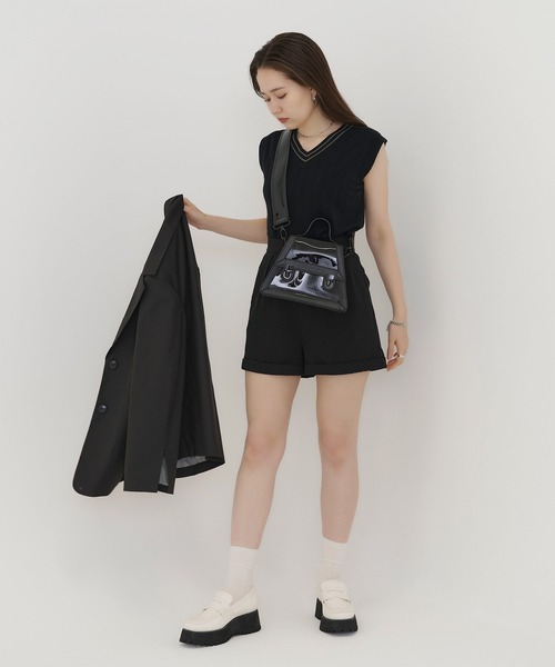 TINA：JOJUN（ティーナジョジュン）の「チルデンニット ベスト TINA：JOJUN（ベスト・レディース・ホワイト/ブラック・M）」の4枚目の写真