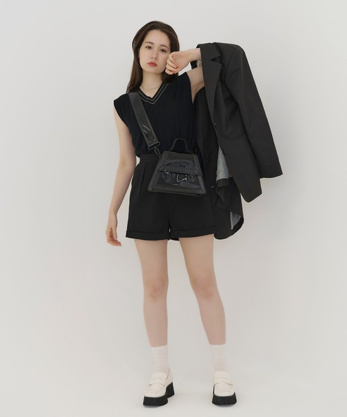 TINA：JOJUN（ティーナジョジュン）の「チルデンニット ベスト TINA：JOJUN（ベスト・レディース・ホワイト/ブラック・M）」の14枚目の写真