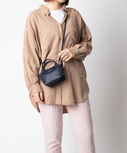 ECHELLE Liberte（エシェルリベルテ）の「LONGCHAMP LE PLIAGE CUIR XXS size ロンシャン ル プリアージュ キュイール 2way ハンドバッグ（ハンドバッグ・レディース・ブラック/ネイビー/ダークブルー/ベビーピンク/グレイッシュベージュ/ブラウン/オフホワイト・FREE）」の12枚目の写真