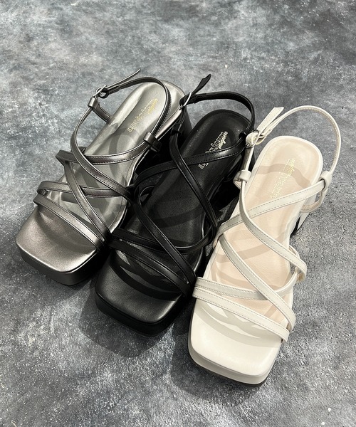 apres jour mignon（アプレジュールミニョン）の「厚底ナローサンダル【ZOZOTOWN限定アイテム】（サンダル・レディース・アイボリー/その他/ブラック・MEDIUM/SMALL/LARGE）」の9枚目の写真