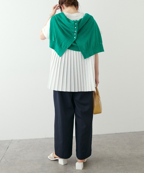 PUAL CE CIN（ピュアルセシン）の「JAPAN MADE麻混リラックスパンツ（その他パンツ・レディース・ベージュ/ネイビー/イエロー/グリーン・FREE）」の6枚目の写真