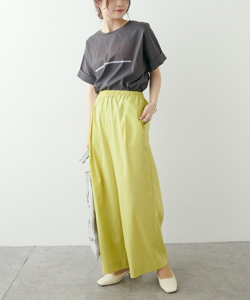 PUAL CE CIN（ピュアルセシン）の「JAPAN MADE麻混リラックスパンツ（その他パンツ・レディース・ベージュ/ネイビー/イエロー/グリーン・FREE）」の8枚目の写真