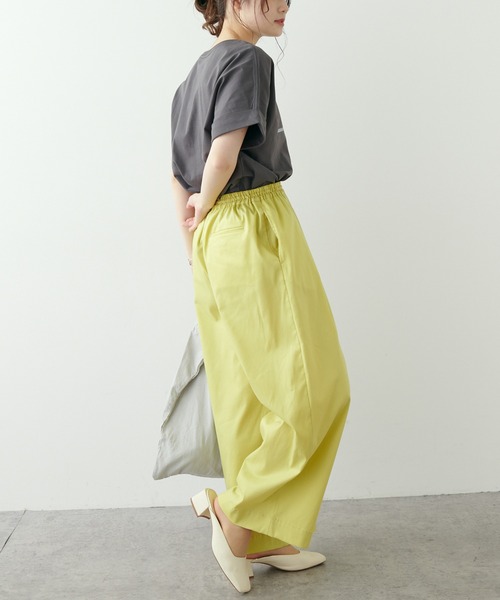 PUAL CE CIN（ピュアルセシン）の「JAPAN MADE麻混リラックスパンツ（その他パンツ・レディース・ベージュ/ネイビー/イエロー/グリーン・FREE）」の10枚目の写真