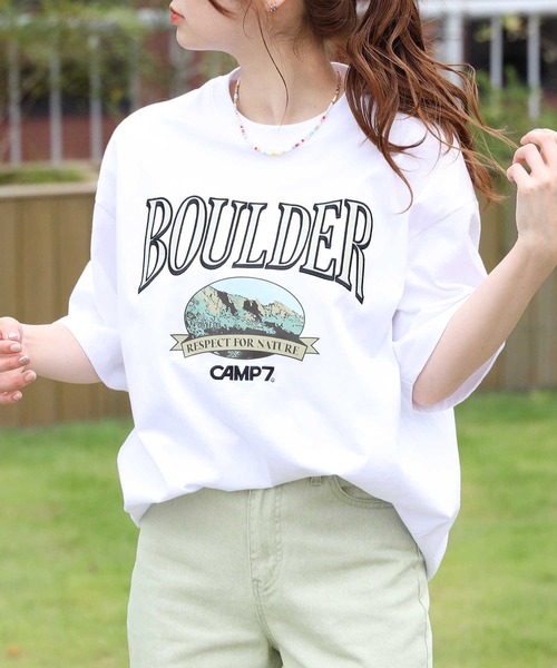 CAMP7(キャンプセブン)の「【CAMP7】BOULDERTシャツ(Tシャツ/カットソー・レディース・グリーン/ホワイト/ブラック・M/L)」の2枚目の写真