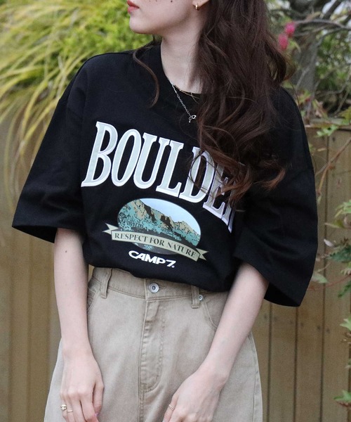 CAMP7(キャンプセブン)の「【CAMP7】BOULDERTシャツ(Tシャツ/カットソー・レディース・グリーン/ホワイト/ブラック・M/L)」の3枚目の写真