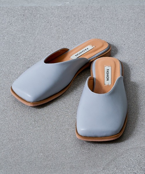 MAISON BREEZE（メゾンブリーズ）の「【MAISON BREEZE】スクエアトゥサンダル SCCH140（サンダル・レディース・グレー/グリーン/アイボリー/マルチ・35/37/39）」の3枚目の写真