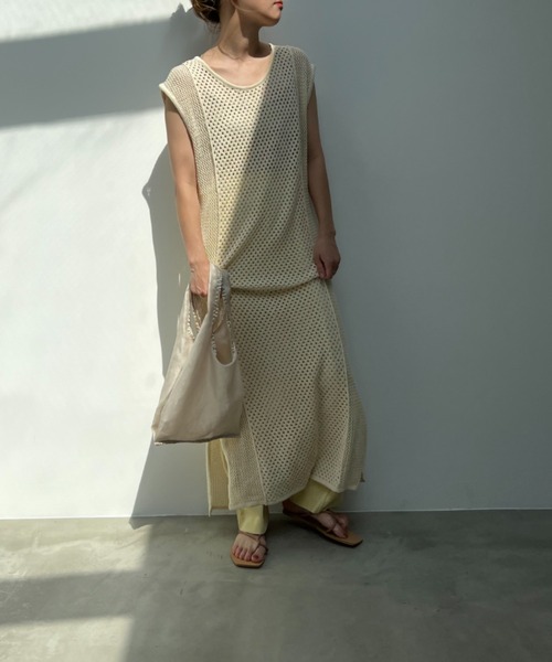 y/m by misato（イムバイミサト）の「バックリボンメッシュロングトップス（ワンピース・レディース・ブラック/アイボリー・FREE）」の15枚目の写真