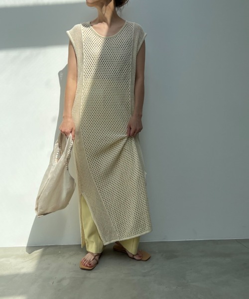 y/m by misato（イムバイミサト）の「バックリボンメッシュロングトップス（ワンピース・レディース・ブラック/アイボリー・FREE）」の16枚目の写真