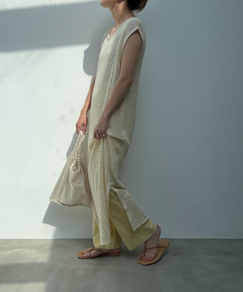 y/m by misato（イムバイミサト）の「バックリボンメッシュロングトップス（ワンピース・レディース・ブラック/アイボリー・FREE）」の17枚目の写真