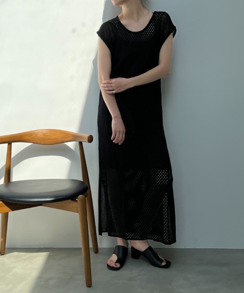 y/m by misato（イムバイミサト）の「バックリボンメッシュロングトップス（ワンピース・レディース・ブラック/アイボリー・FREE）」の19枚目の写真