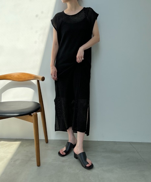 y/m by misato（イムバイミサト）の「バックリボンメッシュロングトップス（ワンピース・レディース・ブラック/アイボリー・FREE）」の20枚目の写真