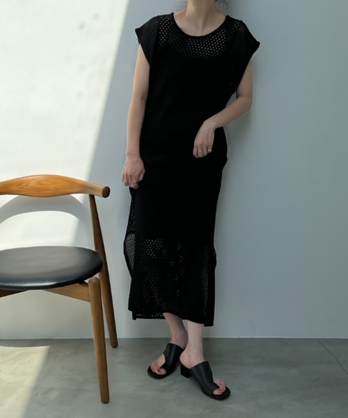 y/m by misato（イムバイミサト）の「バックリボンメッシュロングトップス（ワンピース・レディース・ブラック/アイボリー・FREE）」の21枚目の写真
