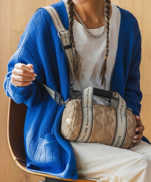 BAYFLOW(ベイフロー)の「ロゴテープキルティングドラム(ハンドバッグ・レディース・オレンジ/ブラック/ベージュ・FREE)」の3枚目の写真