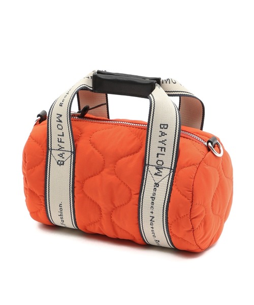 BAYFLOW(ベイフロー)の「ロゴテープキルティングドラム(ハンドバッグ・レディース・オレンジ/ブラック/ベージュ・FREE)」の9枚目の写真