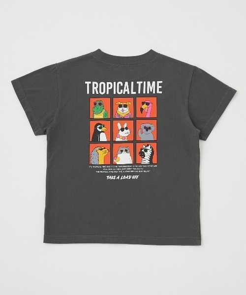 RODEO CROWNS WIDE BOWL（ロデオクラウンズワイドボウル）の「キッズサングラスアニマルズTシャツ（Tシャツ/カットソー・キッズ・ブラック/ホワイト・120/140/130/110）」の2枚目の写真