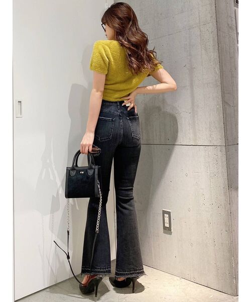 GYDA（ジェイダ）の「ハーフスリーブ シャギーニットトップス（ニット/セーター・レディース・ベージュ/オフホワイト/マスタード・FREE）」の14枚目の写真