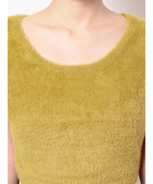 GYDA（ジェイダ）の「ハーフスリーブ シャギーニットトップス（ニット/セーター・レディース・ベージュ/オフホワイト/マスタード・FREE）」の7枚目の写真