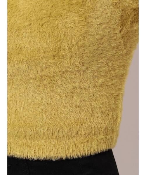 GYDA（ジェイダ）の「ハーフスリーブ シャギーニットトップス（ニット/セーター・レディース・ベージュ/オフホワイト/マスタード・FREE）」の9枚目の写真