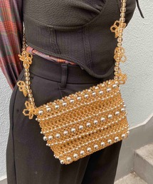 Casselini(キャセリーニ)フラワーショルダービーズバッグ