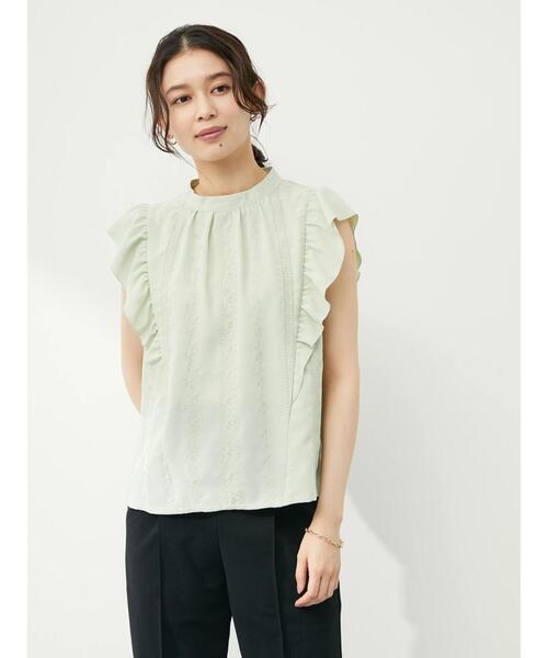 ELENCARE DUE(エレンカーレデュエ)の「・ELENCARE DUE シシュウ×ラッフルブラウス(シャツ/ブラウス・レディース・ブラック/アイボリー/グリーン系その他2・FREE)」の7枚目の写真