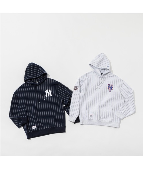 NEW ERA(ニューエラ)の「NEW ERA/ニューエラ MLB メジャーリーグ ベースボールパーカー/ニューヨークヤンキース ・ジャイアンツ ワンポイント ロゴフーディ 13353863/13353862(パーカー・メンズ・ネイビー/グレー・XXL/XL/M/L)」の17枚目の写真