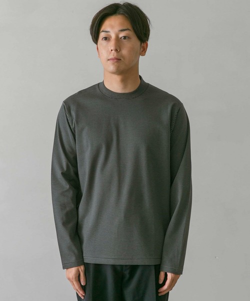 URBAN RESEARCH DOORS（アーバンリサーチドアーズ）の「LIFE STYLE TAILOR　シルケットポンチストレッチ長袖Tシャツ（Tシャツ/カットソー・メンズ・ホワイト/ホワイト系その他/グレー系その他・MEDIUM/LARGE）」の6枚目の写真