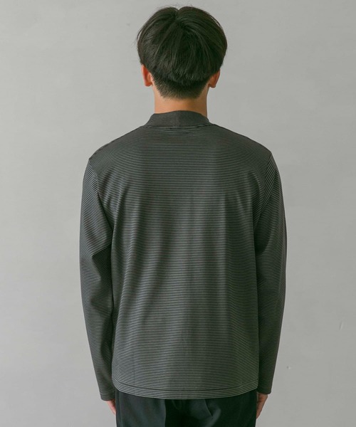 URBAN RESEARCH DOORS（アーバンリサーチドアーズ）の「LIFE STYLE TAILOR　シルケットポンチストレッチ長袖Tシャツ（Tシャツ/カットソー・メンズ・ホワイト/ホワイト系その他/グレー系その他・MEDIUM/LARGE）」の8枚目の写真