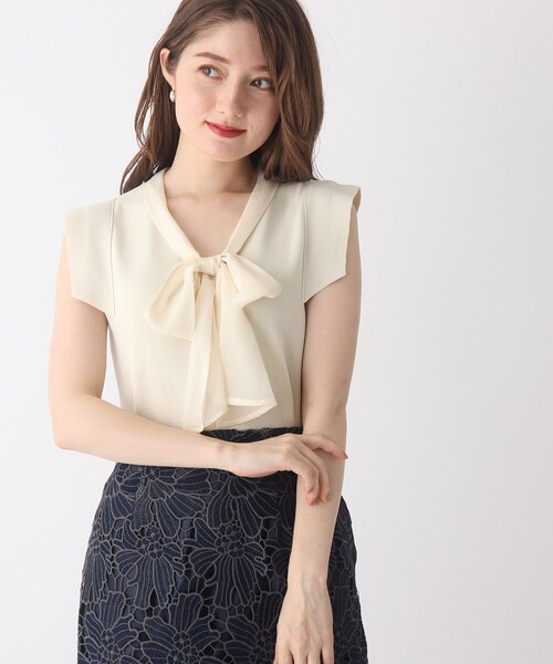 index（インデックス）の「◆ドッキングボウニット【WEB限定サイズ】（ニット/セーター・レディース・ライトグレー/ブラック/ピンク系・40/38/42/36）」の2枚目の写真