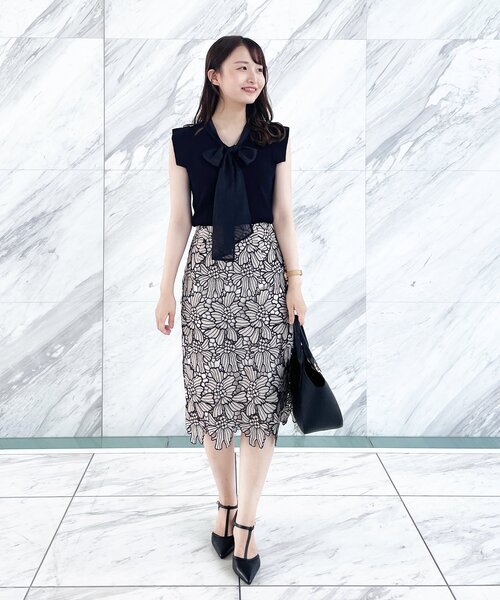 index（インデックス）の「◆ドッキングボウニット【WEB限定サイズ】（ニット/セーター・レディース・ライトグレー/ブラック/ピンク系・40/38/42/36）」の4枚目の写真