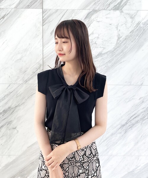 index（インデックス）の「◆ドッキングボウニット【WEB限定サイズ】（ニット/セーター・レディース・ライトグレー/ブラック/ピンク系・40/38/42/36）」の21枚目の写真