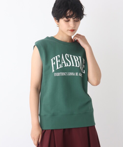 OPAQUE.CLIP(オペークドットクリップ)の「◆【C】ロゴウラケプルオーバー(Tシャツ/カットソー・レディース・ダークグリーン/チャコールグレー・36/38/40)」の1枚目の写真