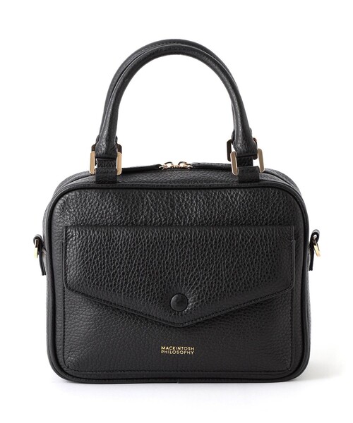 MACKINTOSH PHILOSOPHY（ﾏｯｷﾝﾄｯｼｭ ﾌｨﾛｿﾌｨｰ）の「フラップポケットレザーバッグ（ボストンバッグ・レディース・ブラック/ベージュ系その他4・FREE）」の2枚目の写真