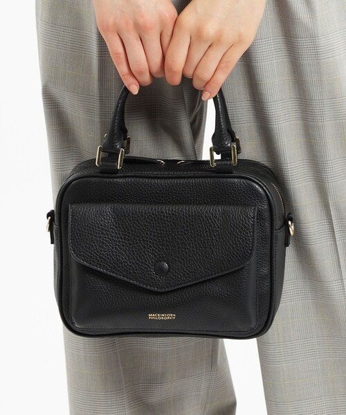 MACKINTOSH PHILOSOPHY（ﾏｯｷﾝﾄｯｼｭ ﾌｨﾛｿﾌｨｰ）の「フラップポケットレザーバッグ（ボストンバッグ・レディース・ブラック/ベージュ系その他4・FREE）」の9枚目の写真