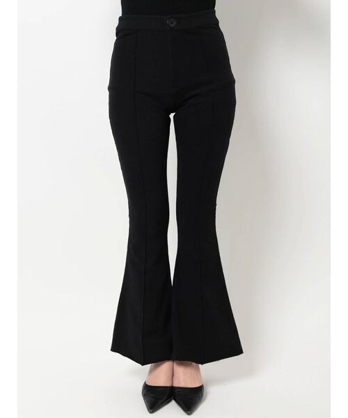 GYDA（ジェイダ）の「ハイウエスト RAISED BACKストレッチ ピンタックフレアパンツ（スウェットパンツ・レディース・ライトグレー/ブラック・FREE）」の15枚目の写真